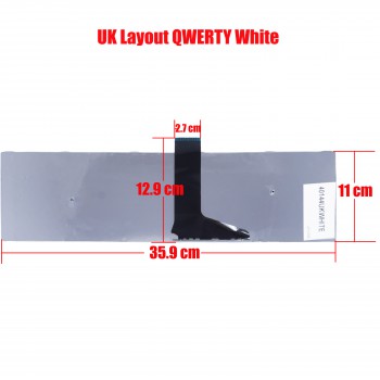 Laptop Keyboard for Toshiba Satellite MP-11B96YU-930B NSK-TVPSU V138170FS1 V143026CK1 V143070CS1 C55 C55-A C55-A5104 C55-A5105 C55-A5180 C55-A5190 C55-A5204 C55-A5243NR C55-A5249 C55-A5281 C55-A5285 UK White ( SKU.40144UKWHITE )