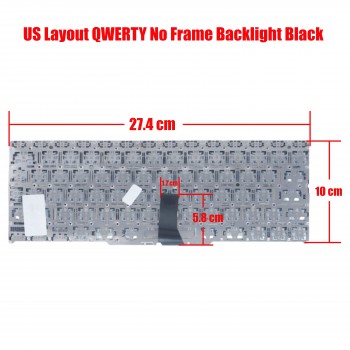 Laptop Keyboard Apple MacBook Air 11'' A1370 A1465 Keyboard MC505 MC505LL/A MC506 MC506LL/A MC968 MC968LL/A MC969 MC969LL/A MD223 MD223LL/A MD224 MD224LL/A MD711 MD711LL/A MD712 MD712LL/A 661-6072, 661-5739, 069-7004-A A1465 US (Ref.40166USBACKLIT)