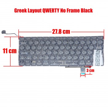Greek Laptop Keyboard for Apple Macbook PRO 17'' Unibody A1297 MB604LL/A MC024LL/A MC226LL/A MC227LL/A MC725LL/A MD311LL/A GK GR BLACK  (SKU.40168GRUSENTER)