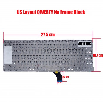 Laptop Keyboard for Apple MacBook Pro Retina 13" A1502 2013 2014 MF839 MF840 MF841 ME864 ME664 ME293 ME294 818-4278 US No Frame Black ( SKU.40171US )