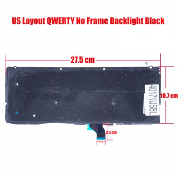 Laptop keyboard for Apple Macbook Pro A1502 13.3" Black WITHOUT FRAME US SMALL ENTER With Backlit Board ( SKU.40171USBL )