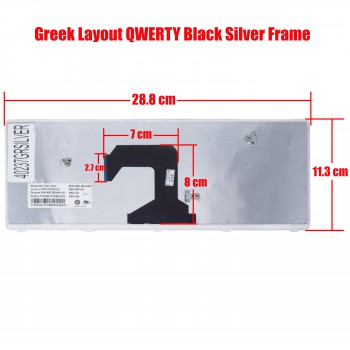 Greek Laptop Keyboard for Lenovo IdeaPad U410 Type 3726 4376 U410 Touch Type 6892 25212321 T3C1-GK GR Black Silver Frame ( SKU.40341GRSILVER)