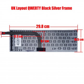 Laptop Keyboard Toshiba Satellite Click W30T W30T-A W35T-A W30 W30DT W30DT-A W30DT-A-100 W30DT-AT01S W30T W30T-A W30T-A-101 W35-A3300 W35DT W35DT-AST2N01 4B.N8U04.011 Laptop Notebook Silver OEM(Ref.40261UK)