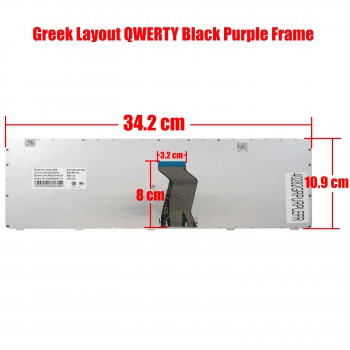 Greek Laptop Keyboard for Lenovo Ideapad G580 Z580A G590 Z580 P580 P585 25202524 9Z.N5SSQ.TOL GR Purple Grey Frame ( Ref.40282GRPURPLEFR )
