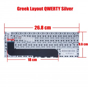 Keyboard Greek-Greek Laptop Keyboard ASUS UX21 UX21A UX21E Zenbook UX21E MP-11A96GR6528 0KN0-LX1GR0212073006455 0KNB0-1100GR0012073006455 OKNO-1100GR0012073006470 (Ref.40312GRSILVER)