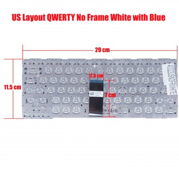 Laptop Keyboard for Sony Vaio SVE14 SVS14 SVE14A SVE14A15FXS 149114711US 9Z.N6BBF.R01 D12C06007836 US No Frame White with Blue ( SKU.40322USNOFRWHITE )
