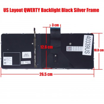 Laptop Keyboard for HP Elite x2 1011 G1 Tablet MP-13U83GRJ930 MP-13U8 6037B0102201 MP-13U83USJ930 9Z.NBMBV.101 793738-001 US Backlight Black Silver Frame ( SKU.40339US )