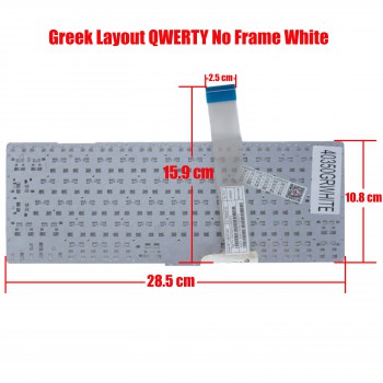 Greek Laptop Keyboard for Asus X302U X302UA X302UJ F302UV X302L X302LA X302UV X302LJ R301L R301LA R301LJ MP-13J66GR-5282 MP-13J63US-5281 GR No Frame White ( SKU.40350GRWHITE )