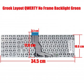 Keyboard Greek Laptop Keyboard for HP Pavilion 15-AB 15-AK 15-AU 15-BC 15-AW 15-AE 15-AS 15-AH 15-BS 17-G0 GR No Frame Green ( Code 40354GRGREEN )