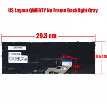 Laptop Keyboard for HP Envy x360 2-in-1 15-FE 15Τ-FE 15Τ-FE100 15-FE0013DX 15-FH0013DX N49284-001 N49283-001 PK133W62A00 TPN-C165 US No Frame Backlight Gray ( SKU.40390USBLGRAY )