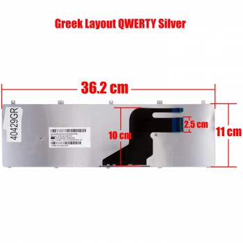 Greek Laptop Keyboard for Asus N55 N55S N55SE N55SL N55SF N55X N75 N57 N75S N75SF 0KNB0-7200TW00 04GN5F1KTW00-2 0KNB0-7200SK00 0KNB0-7200RU00 GR Silver ( SKU.40429GR )