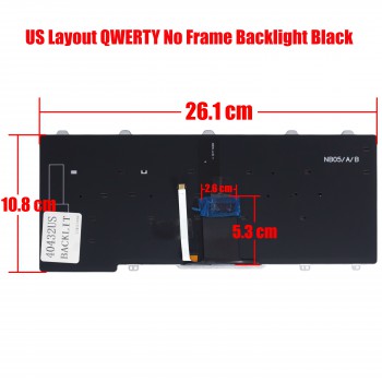 Laptop Keyboard - Keyboard for Dell Latitude E7250 E5250 E3160 MP-13P16GB6698 PK1313O2A12 4PTJF 04PTJF CN-04PTJF mp-13p26gbj698 (Ref. 40432USBACKLIT)