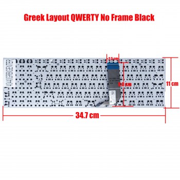 Greek Laptop Keyboard for Asus X756U A556UV X556UV D756UAX Z550 X556U X556UA 0KNB06131GR00 SG-8400-2DA SN2551 90NB0A01-R30030 GR No Frame Black ( SKU.40440GRBIGENTER )