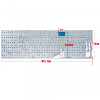 Greek Laptop Keyboard for Asus X756U A556UV X556UV D756UAX X556UA X556UB X556UF X556UJ 0KNB0-612XSP00 MP-13K96GR-5287 GR No Frame White ( Ref.40440GRWHITEBIGENTER )