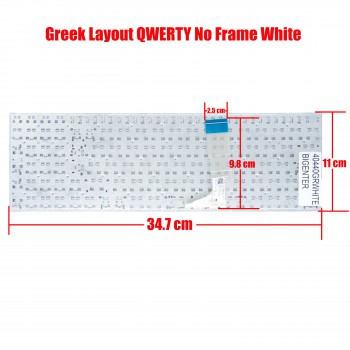 Greek Laptop Keyboard for Asus X756U A556UV X556UV D756UAX X556UA X556UB X556UF X556UJ 0KNB0-612XSP00 MP-13K96GR-5287 GR No Frame White ( Ref.40440GRWHITEBIGENTER )