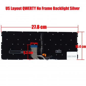 Laptop Keyboard - Keyboard for Xiaomi Air 13.3 9Z.ND7BW.001 MK10000005761 490.09U07.0D01 US Backlit Sliver Keyboard (SKU.40455US)