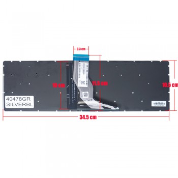 Greek Laptop Keyboard for HP 15-BS 15-BS000 15-BS100 17-AK 17-AE 17-BS 15-CC 15-BW 15q-BU AP204000E00 925008-001 GR No Frame Backlit Silver ( Ref.40478GRSILVERBL )