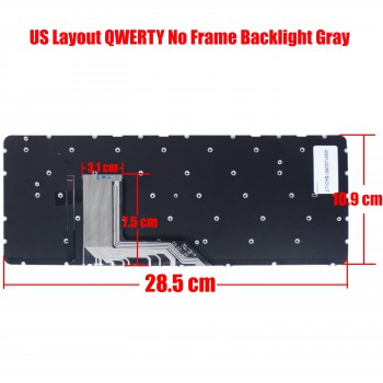 Keyboard Laptop Hp Spectre Pro x360 G1 Hp Spectre x360 13-4021CA Spectre x360 13-4105na Spectre x360 13-4107la 834589-001 Spectre x360 13-4013nb Spectre x360 13-4101nl (Ref.40481USGREYBACKLIT)