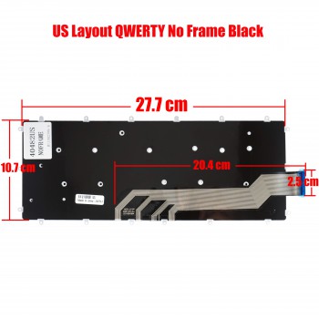 Keyboard - Keyboard Laptop DELL Inspiron 15 5568 5578 5579 7560 7569 7572 7579 7566 7567 0M9DMK PK131Q12B01 NSK-EB0BC 01 US (Ref.40482USNOFRAME)