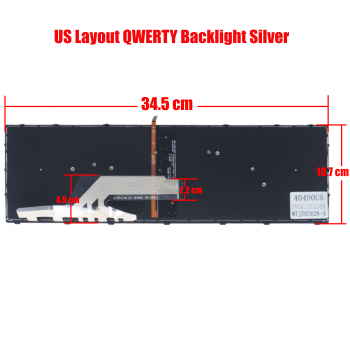 Keyboard Laptop Keyboard for HP Probook 450 G5 455 G5 470 G5 L01027-001 L01028-001 L01027-041 US Backlit Silver ( Ref.40490USBACKLITSILVER )