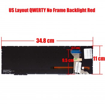 Keyboard Laptop For ASUS GL553 GL553V GL553VW ZX553VD ZX53V ZX73 FX553VD FX53VD FX753VD FZ53V (SKU.40561USNOFRBACKLIT)