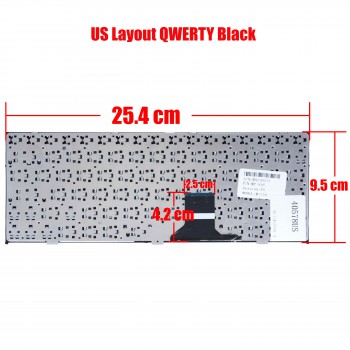 Keyboard-Keyboard Laptop Turbo-X Clevo M1100 M1110 M1110Q-C M1111 M1111 M1115 W110 W110ER W110ERF W510TU US BLACK (Ref.40578US)
