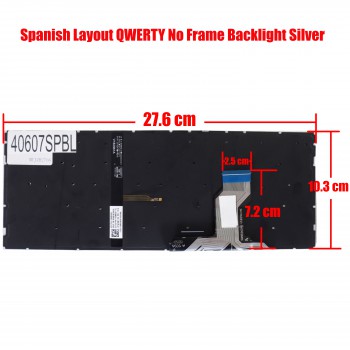 Spanish Laptop Keyboard for Asus Vivobook 14 X420FA X420UA X420FA-EK 90NB0K01-R31FR0 SP No Frame Backlight Silver ( SKU.40607SPBL )