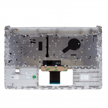 Keyboard - Laptop Keyboard Palmrest for HP 14-DQ 14s-DQ 14T-DQ 14-FQ 14Z-FQ 14S-FQ 14s-DR L61507-001 with Fingerprint Hole US Backlight Silver ( Ref.40615USPALMSILBL )