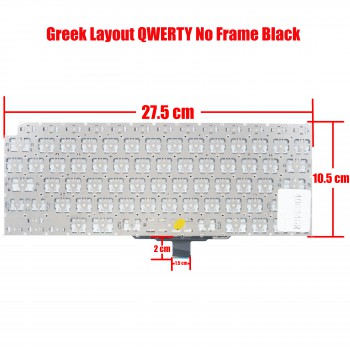 Greek Laptop Keyboard for Apple MacBook Air 13" A2179 2020 EMC 3302 GR No Frame Black ( SKU.40624GR )
