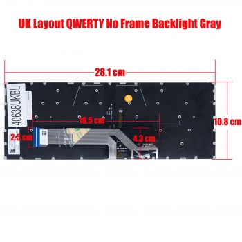Laptop Keyboard for Lenovo ideapad S530-13IWL 81J7 81J70098AU 81J70099AU 81J7009AAU S530-13IML 81WU 5CB0S16170 5CB0S16086 5CB0S16088 UK No Frame Backlight Gray ( SKU.40638UKBL )