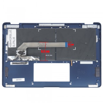 Greek Laptop Keyboard Palmrest for Asus ZenBook Flip S UX370 UX370UA UX370UAF UX370UAR GR Backlit Dark blue ( Ref.No.40644GRBLUEBLBLPALM )