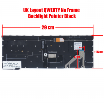 Keyboard - Laptop Keyboard for Lenovo ThinkPad X1 Carbon 3rd Gen 20BS 20BT 01YQ389 SN20G18565 00HN949 MQ5-84GR MQ8-84US UK No Frame Backlight Pointer Black ( Ref.40663UKNOFRAME )