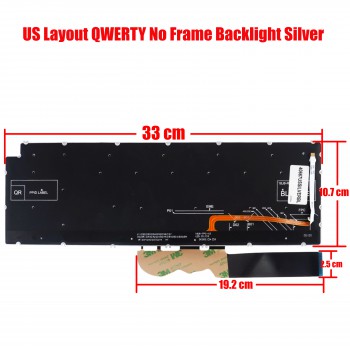 Laptop Keyboard - Keyboard for Dell Inspiron 15 3505 7590 7591 5584 7791 5590 5593 7706 2-in-1 CN 0GMXMJ 0KN4-0L3US12 0KN4-0L3US13 OEM (SKU. 40667USSILVERBL)