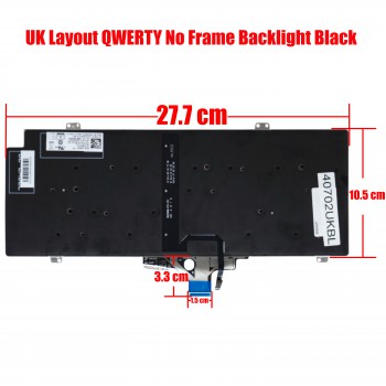 Laptop Keyboard for Dell Latitude 7520 5420 7420 5421 7530 7430 5431 5430 5440 Precision 3470 3480 CW3R5 0CW3R5 MV4X8 UK No Frame Backlight Black ( SKU.40702UKBL )