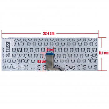 Keyboard - Laptop Keyboard for Asus Vivobook 15 X512 X512D X512DA X512F X512FA X512U X512UA X512UB S512FB Y5200F 90NB0KR2-R32US1 US No Frame Silver ( Ref.No.40713USSIL )