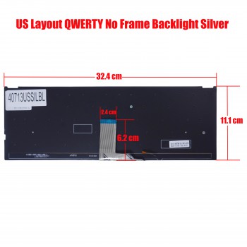 Laptop Keyboard for Asus X512D X512F X512J X512FA X512DA 90NB0M92-R31GE0 90NB0M92-R32PO0 90NB0M92-R32RU0 US Silver Backlight ( SKU.40713USSILBL )