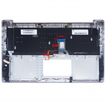 Keyboard - Laptop Keyboard Palmrest for Asus ROG ZenBook Pro UX501 UX501J UX501JW BK5 NSK-USLLQ 9Z.N8SLQ.L01 BES0N8SLQ01 0K200-00250000 US Backlight Silver ( Ref.40802USSILVERPALM )