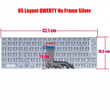 Laptop Keyboard for Asus VivoBook 15 X513 M513 K513 K513E K513EA K513EA-BN521W K513M D513 S513 90NB0SG5-R30US0 90NB0SG4-R30US0 US No Frame Silver ( SKU.40878USSILVER )