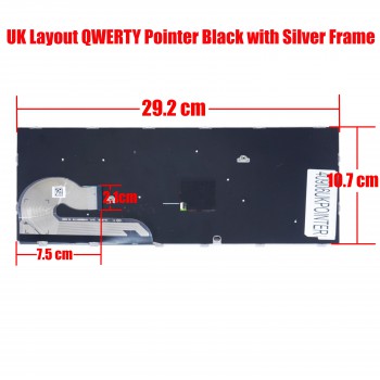 Laptop Keyboard for HP EliteBook 745 840 846 G5 G6 L14377-001 L14379-001 L14379-031 UK Pointer Black with Silver Frame ( SKU.40906UKPOINTER )