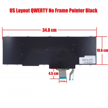 Laptop Keyboard for Dell Precision 7530 7540 7730 7740 0NMVF 00NMVF 0DK60 00DK60 PK1328J1A01 PK1326J2A00 US No Frame Pointer Black ( SKU.40908USNOFRAME )