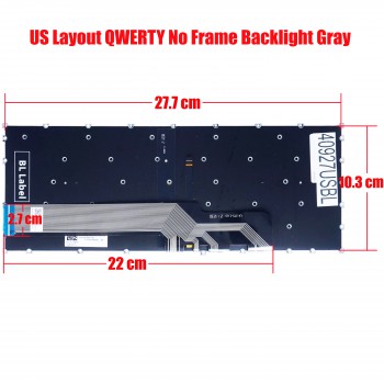 Laptop Keyboard for Lenovo IdeaPad S540-14IWL 81ND S540-14IML 81NF S540-14API 81NH PP2SB-US SN20T09377 PK132GE3B00 5CB0S17246 5CB0S17226 US No Frame Backlight Gray ( SKU.40927USBL )