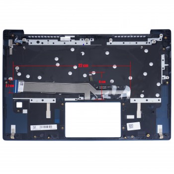 Keyboard - Laptop Keyboard Palmrest for Lenovo IdeaPad S540-14 S540-14IWL 14IML 14API 5CB0S17226 5CB0S17216 5CB0S17247 5CB0S17218 US Backlight With Fingerprint Hole Blue ( Ref.40927USBLUEPALM )