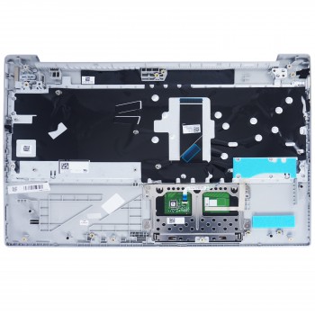 Keyboard - Laptop Keyboard Palmrest for Lenovo IdeaPad S340-15IIL (81VW) 8SST60R45354 NBX0002G900 AM2GC0000400 AM2GC000400 AP2GC000500 UK Silver ( Ref.40931UKPALM )