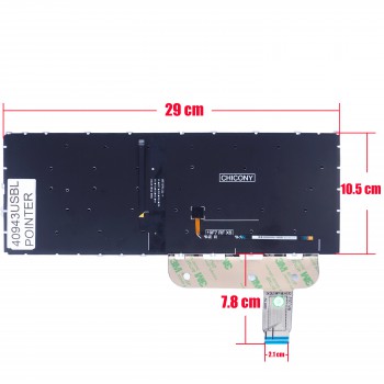 Keyboard - Laptop Keyboard for HP EliteBook 840 G7 840 G8 845 G7 745 G7 745 G8 HPM19F86GB6930 M14635-031 M51616-031 M36312-031 US No Frame Backlight Pointer Black ( Code 40943USBLPOINTER )