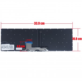 Keyboard - Laptop Keyboard for Lenovo Ideapad 4-1580 5CB0M32642 5CB0M32602 5CB0M32694 5CB0M32617 5CB0M32656 5CB0M32696 5CB0M32673 US No Frame Backlit Black ( Ref.40945USBL )