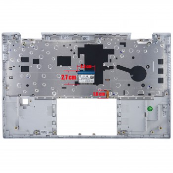 Keyboard - Laptop Keyboard Palmrest for HP Pavilion x360 14T-DY000 23S31AV 23S32AV 300N0AV M45219-001 M45224-001 M45223-001 M45221-001 US Backlight With Fingerprint Hole Silver ( Ref.40946USBLPALM )