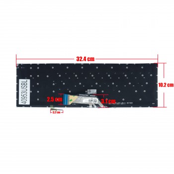 Keyboard - Laptop Keyboard for Asus VivoBook K5602 S5602 M5602 X5602 K3502ZA S3502 M3502Z 0KN1-EH1US12 ASM21N63USJ5281 US No Frame Backlight Pale blue ( Ref.No.40953USBL )