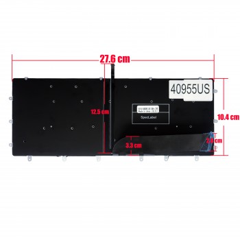Keyboard - Laptop Keyboard for Dell XPS 15 9550 9560 9560 9570 7590 0R931X R931X DLM14L28PAJ442 NSK-LV1BC NSK-LV0BC PK132FO2A19 01D8GC 1D8GC CN-01D8GC US No Frame Black ( Ref.40955US )