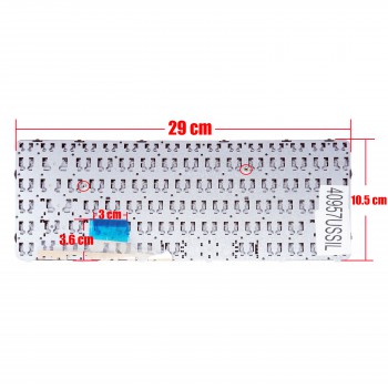 Keyboard - Laptop Keyboard for HP EliteBook Folio 1040 G3 9Z.NCHBQ.01D 844423-001 844423-151 844423-071 844423-081 844423-091 818252-001 903667-001 US Silver Frame Black ( Ref.40957USSIL )
