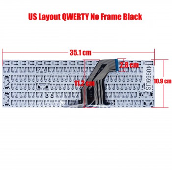 Keyboard - Laptop Keyboard for Chuwi HeroBook Plus 15.6'' CWI530 DERE R9 R9S R12 Pro V9 V11 X317L MB3501006 XK-HS111 MB3501010 XK-HS135 US No Frame Black ( Ref.40969US )